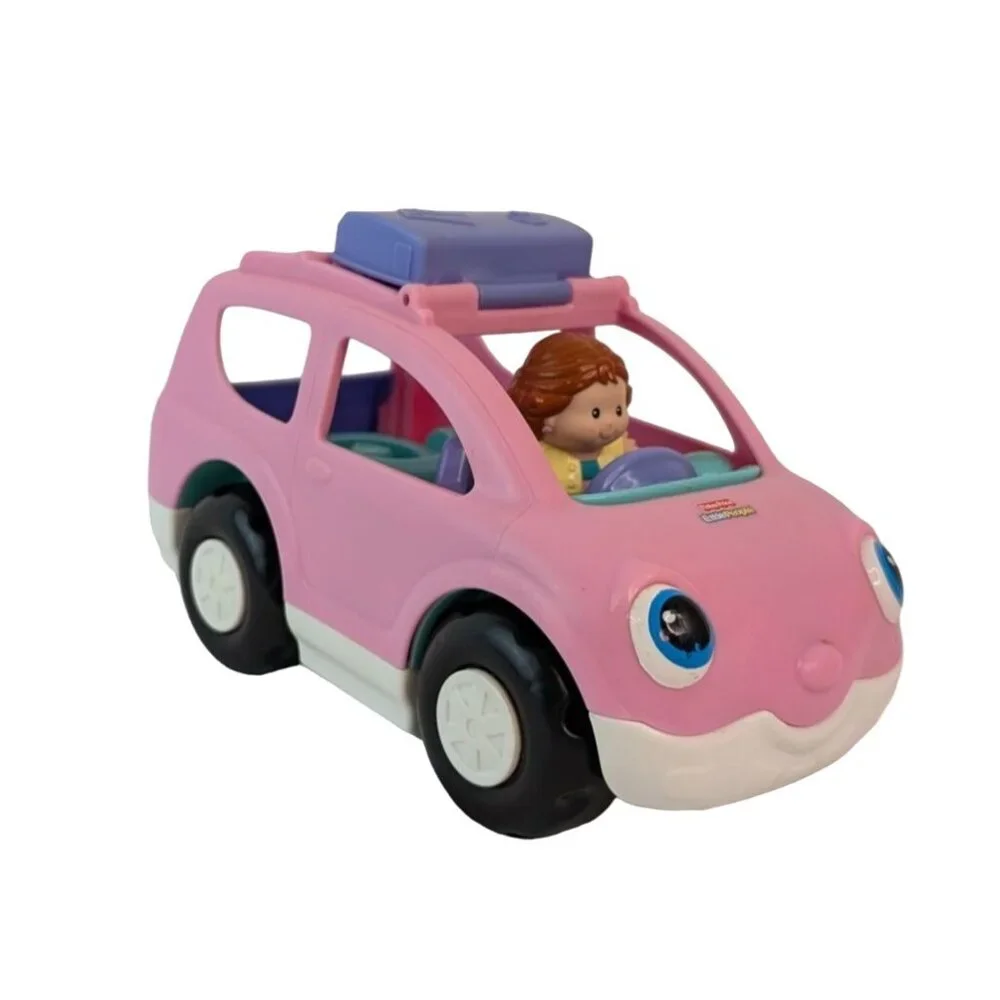 Fisher Price Little People Up & Close SUV Pink Musical‎ Car Vehicle w/Figures